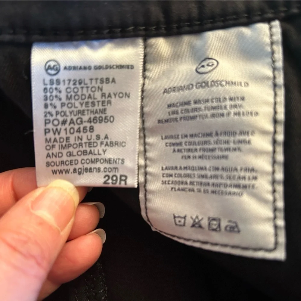 AGA Adriano Goldschmied The Mila super high rise skinny black jeans‎ Sz-29R. Y5